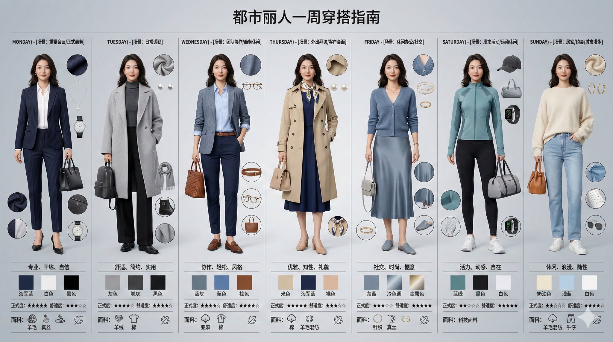 Urban Horse One Week Dressing Guide, Fashion, nanoBanana-Pro, 人物, 影视 reference image, image 4 of 7