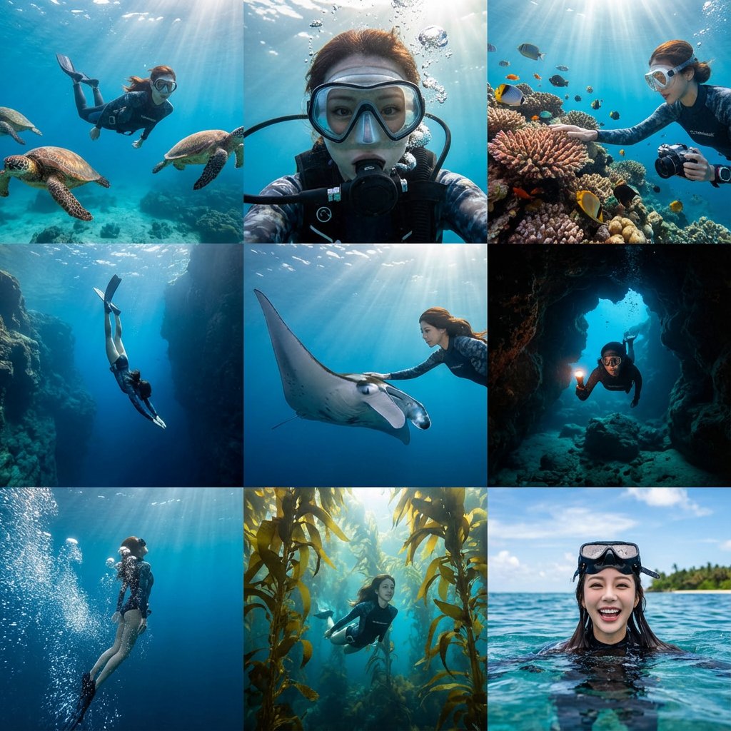 Deep Sea Diving Adventure Collage