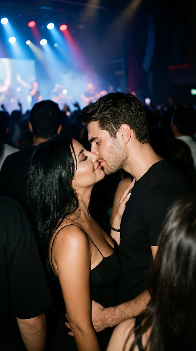 A Sweet Kiss at an Istanbul Live Concert