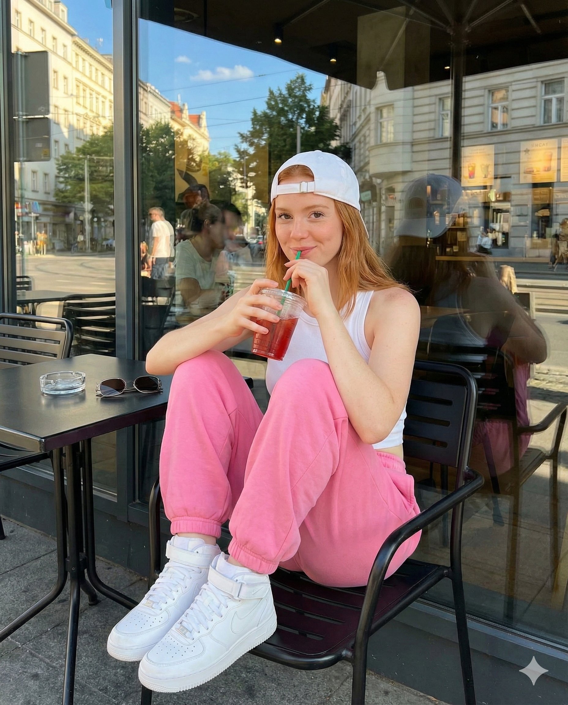 Chill Time at a European Street Cafe