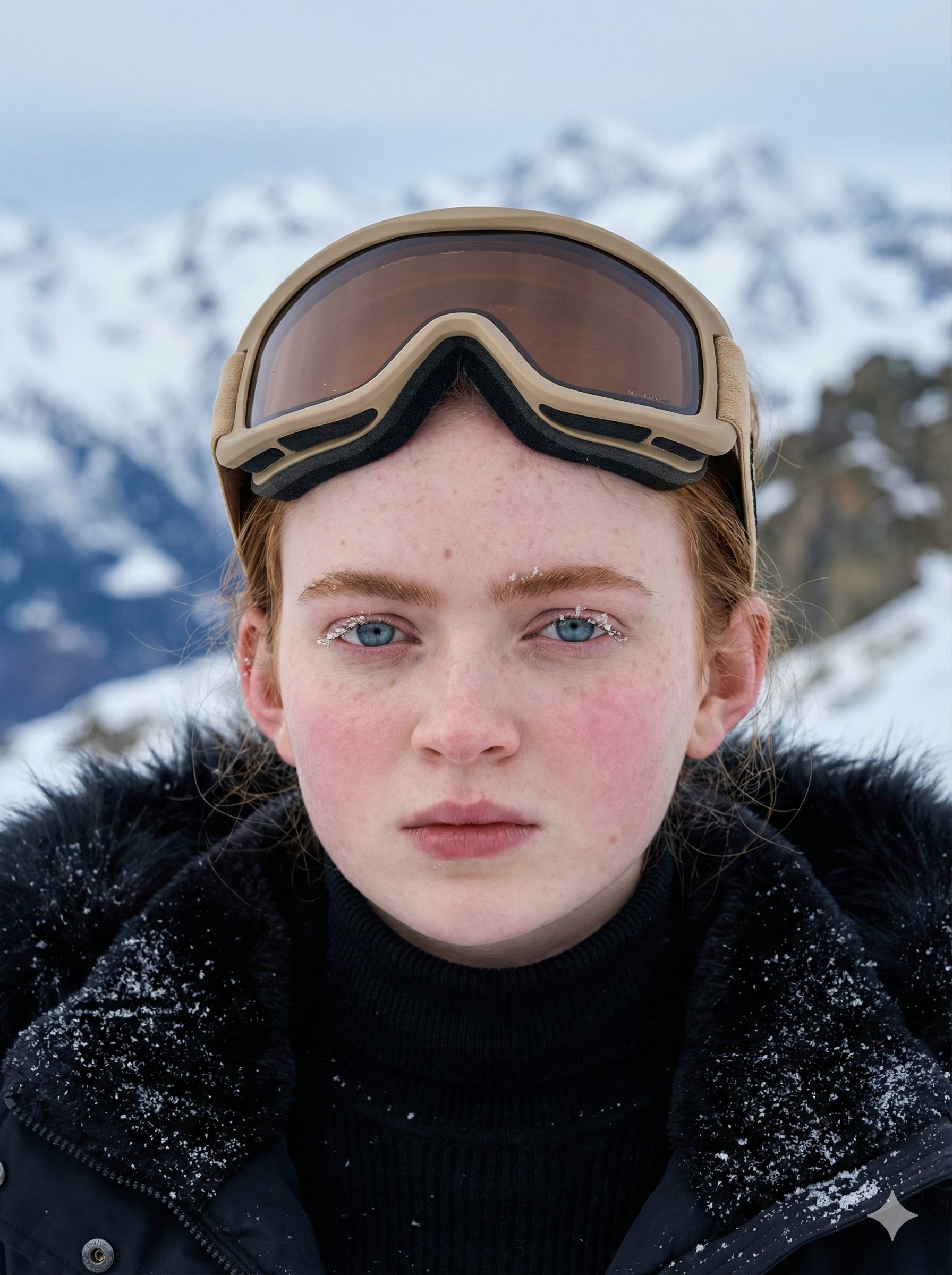 明星风采,人物,nanoBanana-Pro,Cinematic Portrait, Winter Alpine风格参考图,第 3 张,共 4 张