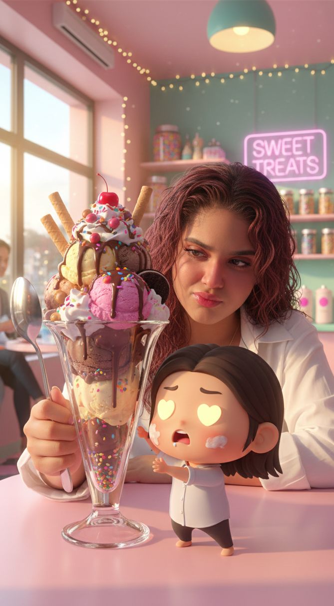 Dieting Soul: A 3D Cartoon of Pure Sugar Cravings