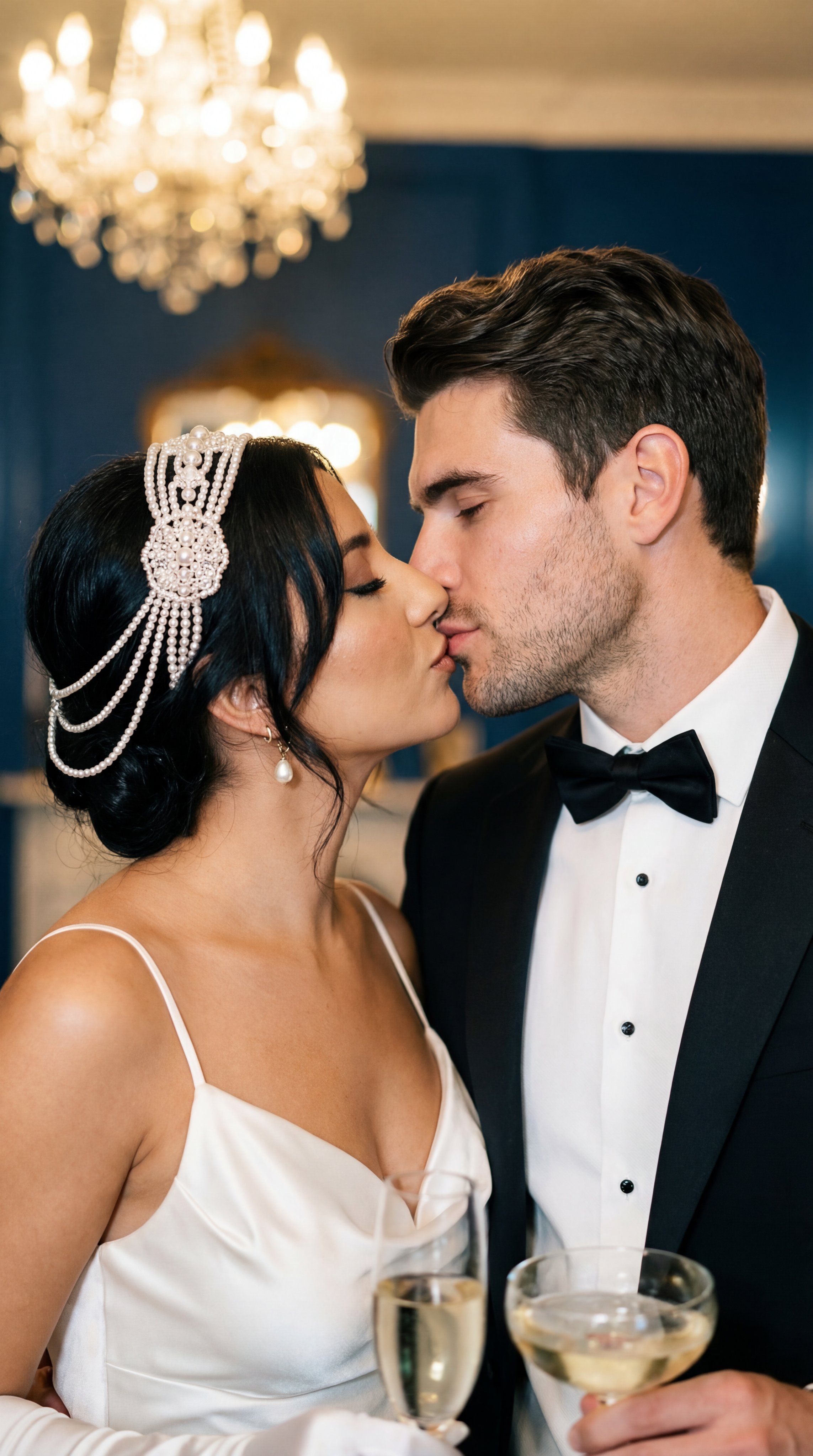 Elegant Couple Kiss