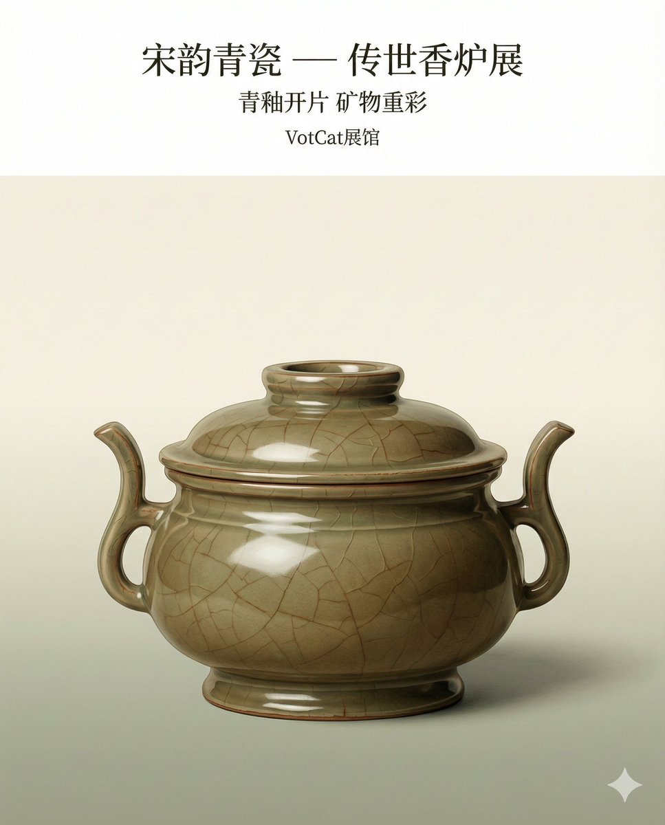 Combination of Traditional Fine Brushwork and Contemporary Commercial Photography Lighting on a Celadon Incense Burner