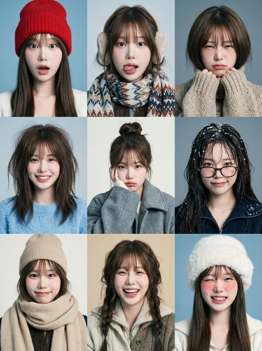 Playful Winter Grid Portrait