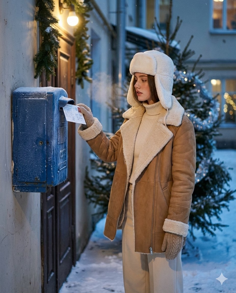 Ultra-realistic Winter Soviet Blue Mailbox Scene