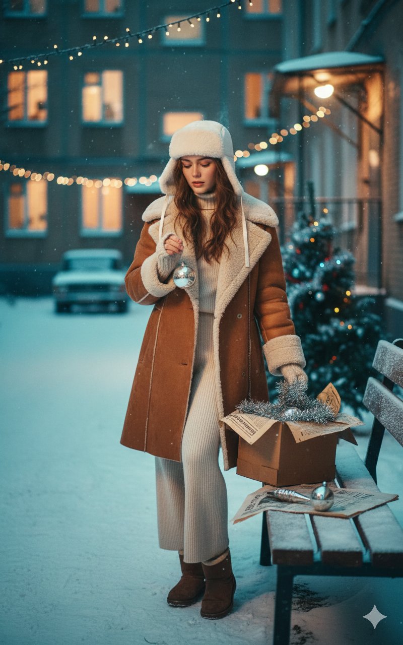 Ultra-realistic Winter Soviet Blue Mailbox Scene, Realistic, nanoBanana-Pro, Natural Lighting, Warmth reference image, image 4 of 4