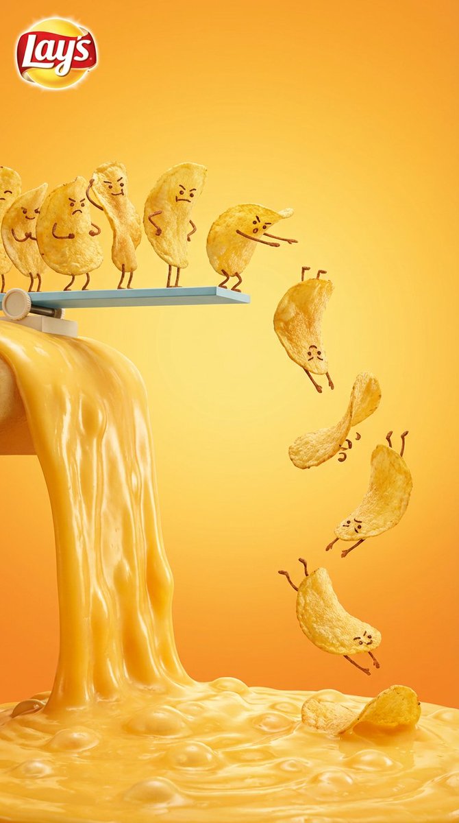 Potato Chips Line Up for a Pool Party Dive