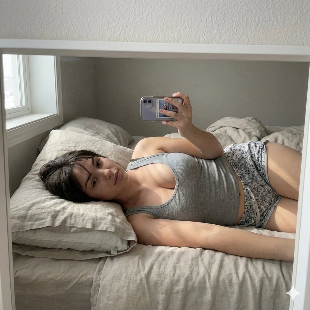 Mirror Selfie in Bed