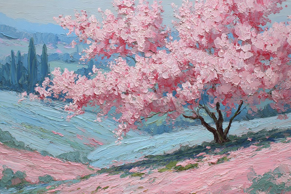 Impasto Pastoral Serenity, Landscape, nanoBanana-Pro, Tranquil, Nature reference image, image 2 of 4