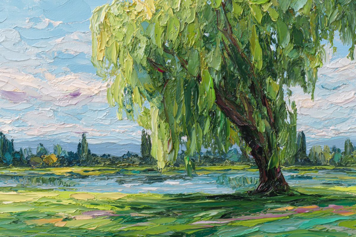 Impasto Pastoral Serenity, Landscape, nanoBanana-Pro, Tranquil, Nature reference image, image 4 of 4