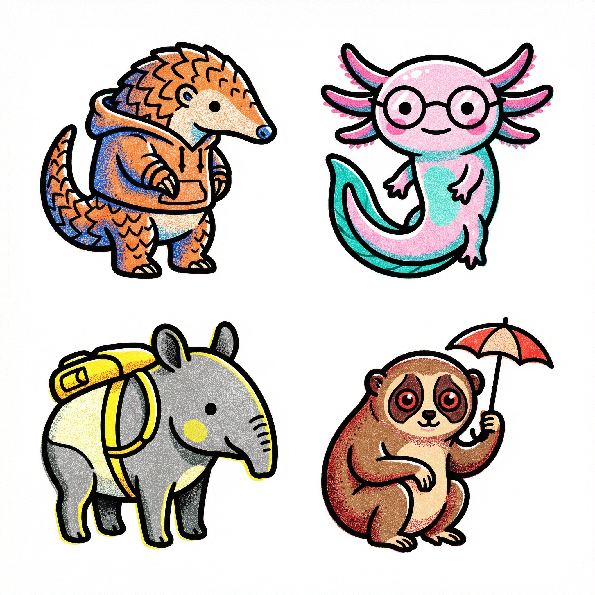 Collection of Cute Yet Weird Real Animals Icons