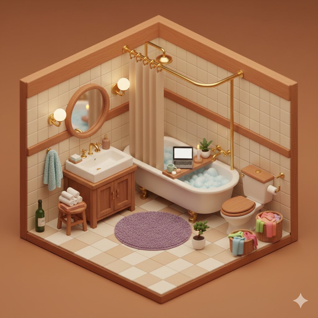 Cozy Miniature Bathroom Diorama