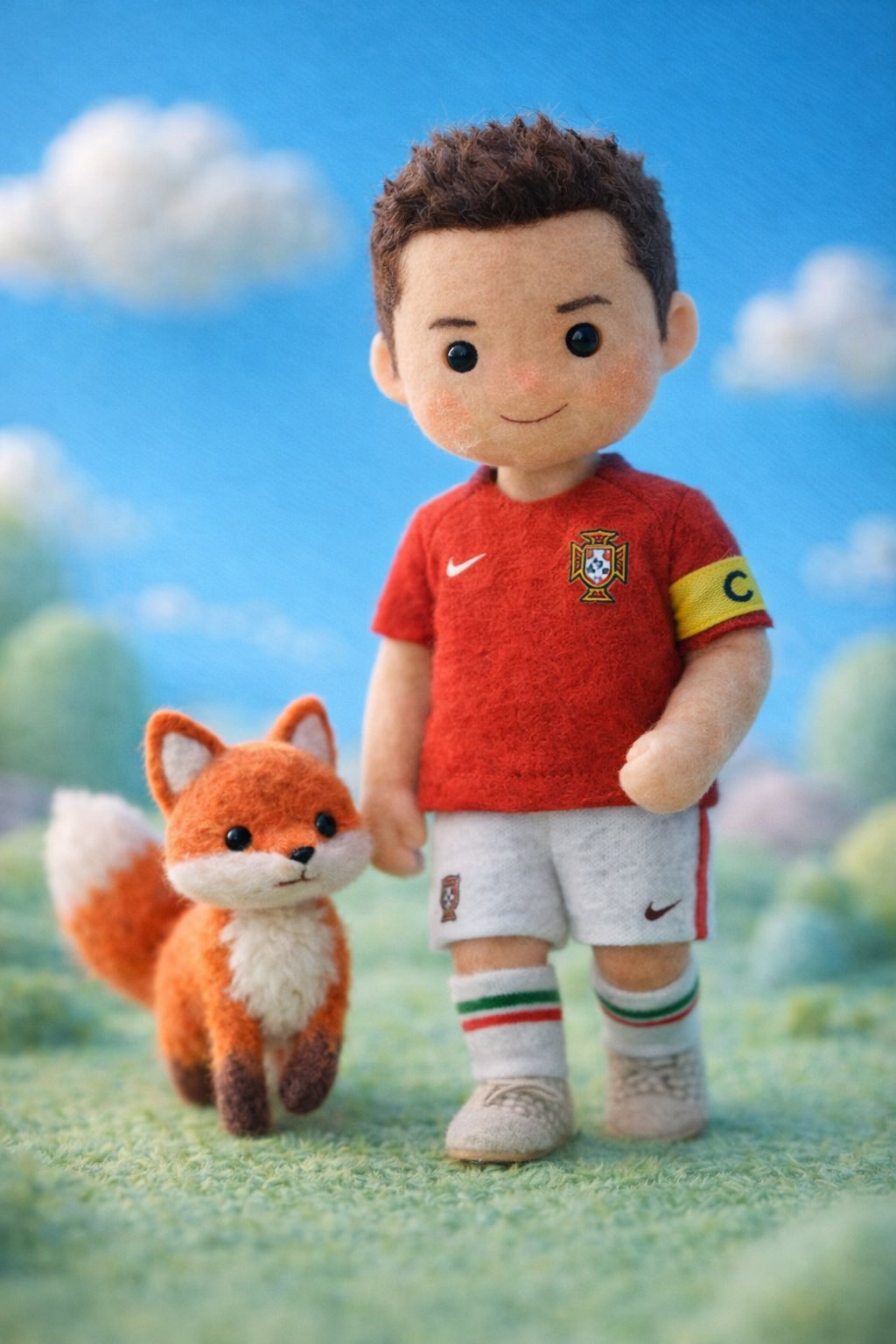 Celebrity Soft Wool Doll Illustration, Illustration, nanoBanana-Pro, Macro Photography, Cinematic Composition reference image, image 2 of 4