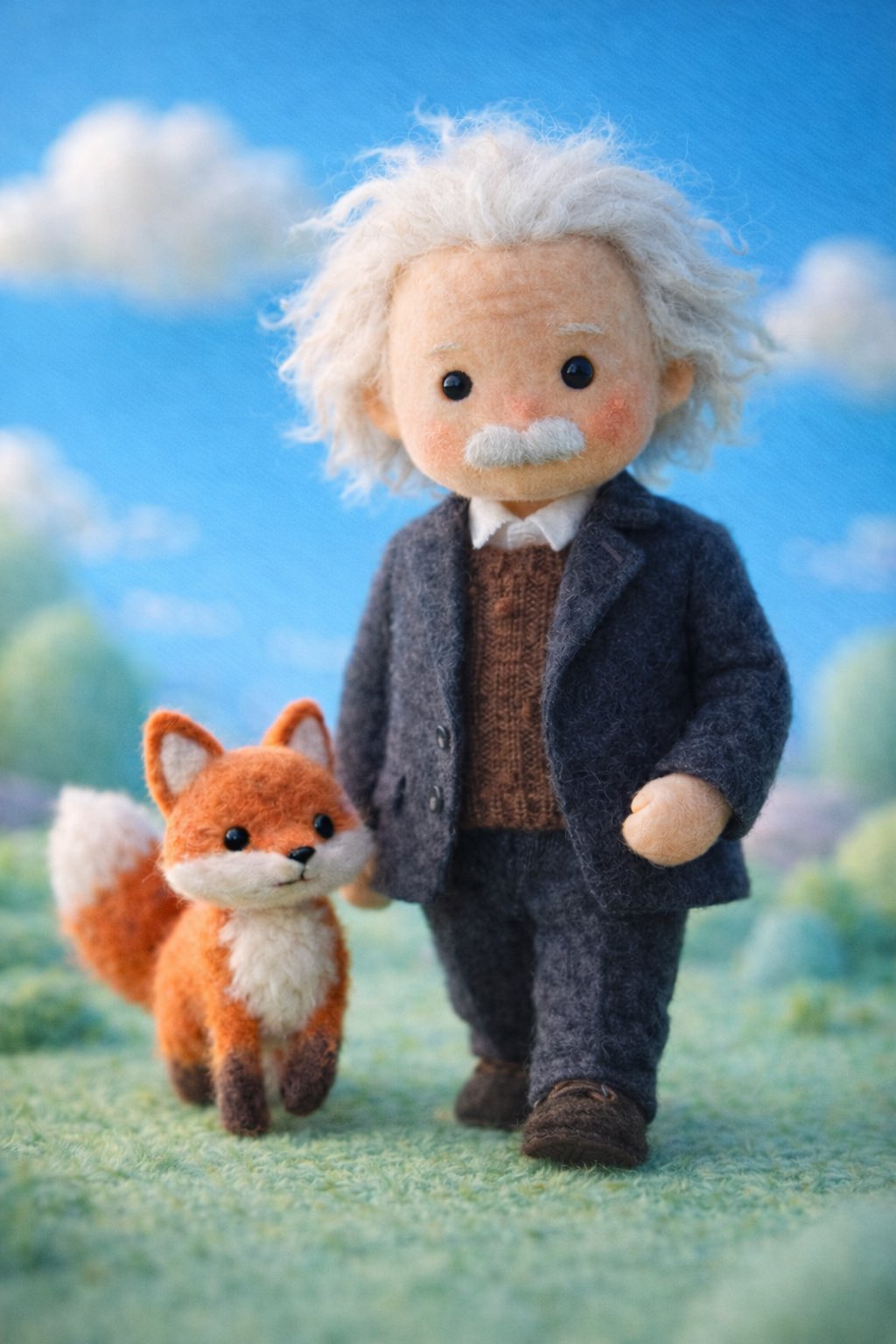Celebrity Soft Wool Doll Illustration, Illustration, nanoBanana-Pro, Macro Photography, Cinematic Composition reference image, image 3 of 4