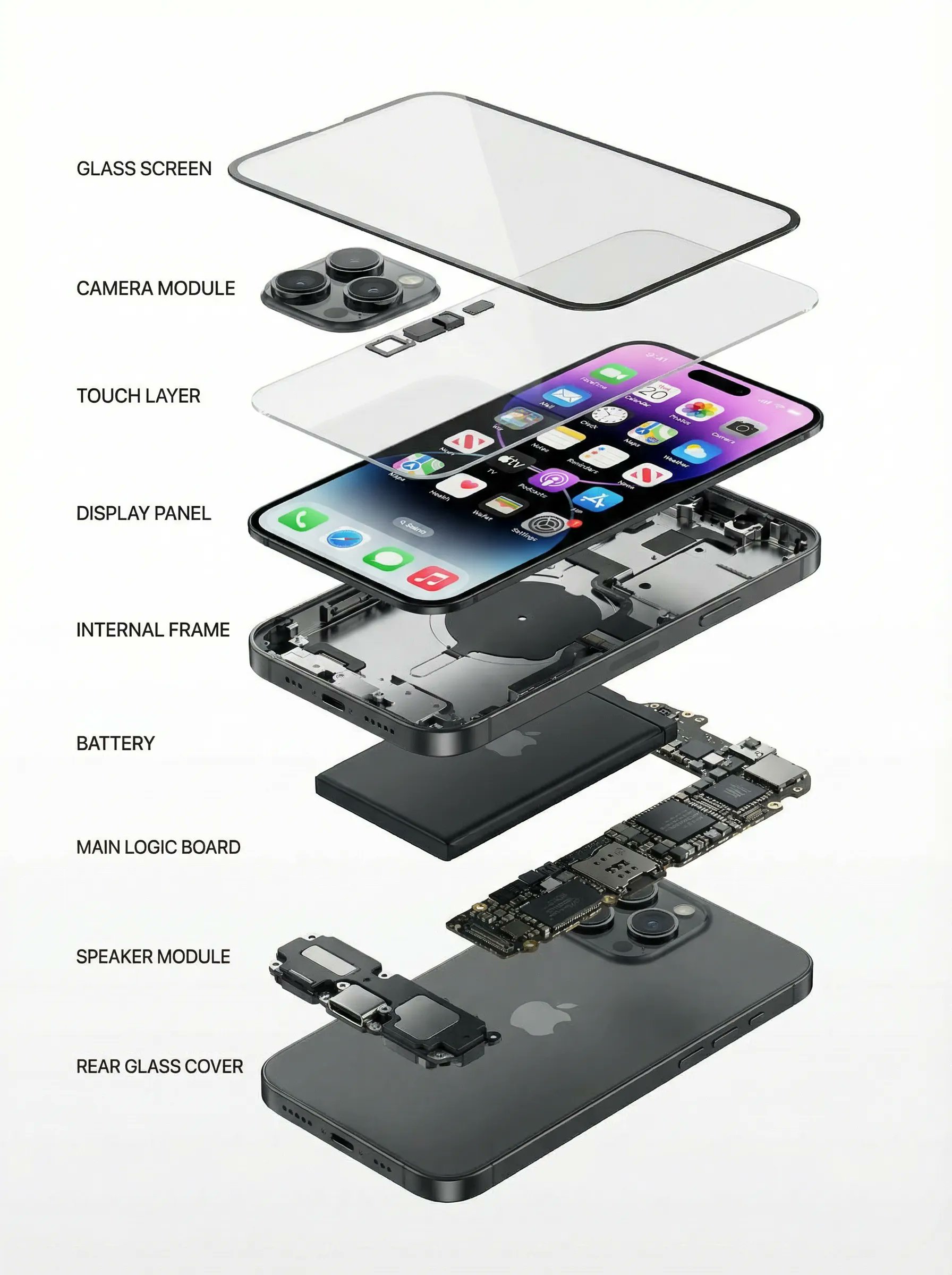 Modern Smartphone Exploded Structure Animation