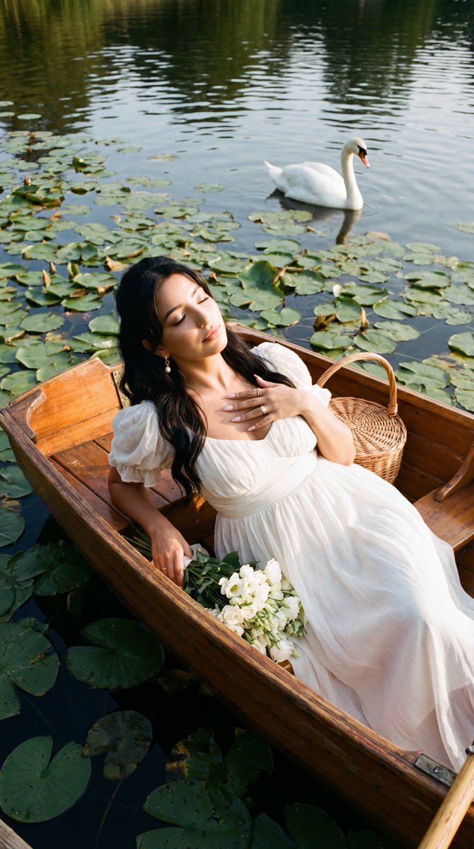 Serene Painterly Moment on a Calm Lake