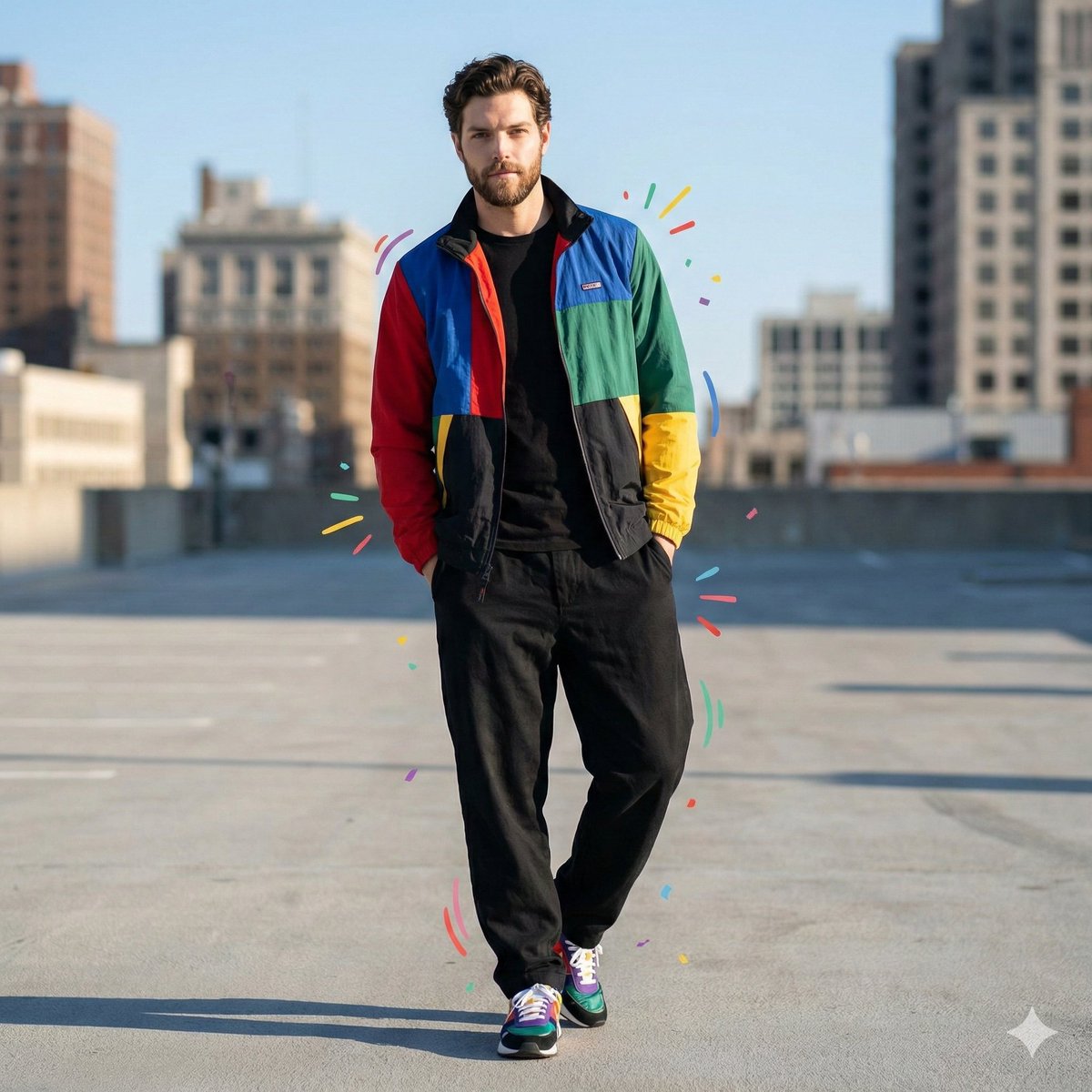 Young Man's Fashion Full-Body Portrait