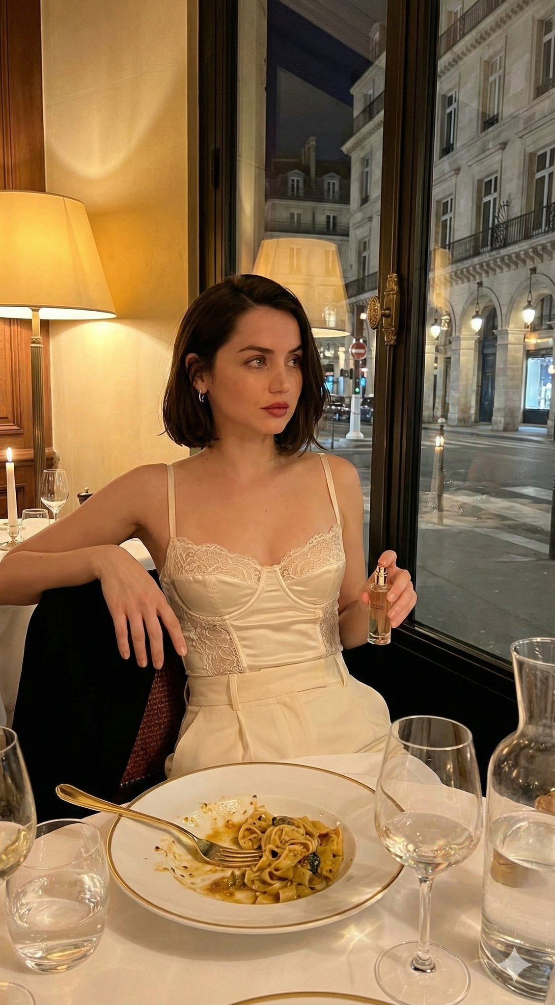 Ana De Armas Nighttime Restaurant Photo