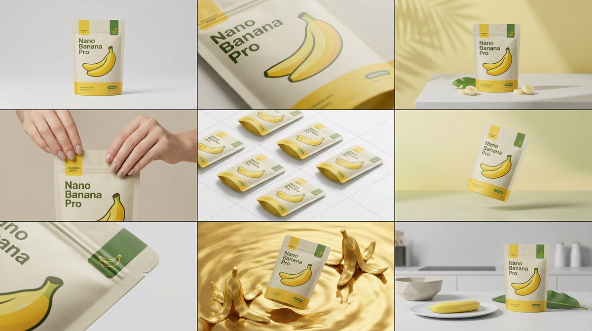 Nano Banana Pro 3×3 Grid High-End Studio Product Storyboard Scheme