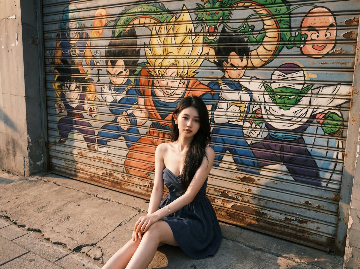 Anime-Inspired Urban Streetwear Portrait