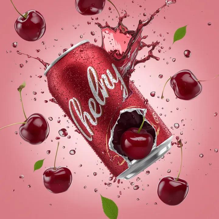 Gemini Nano Banana Pro - Crystal Cherry Soda Advertisement