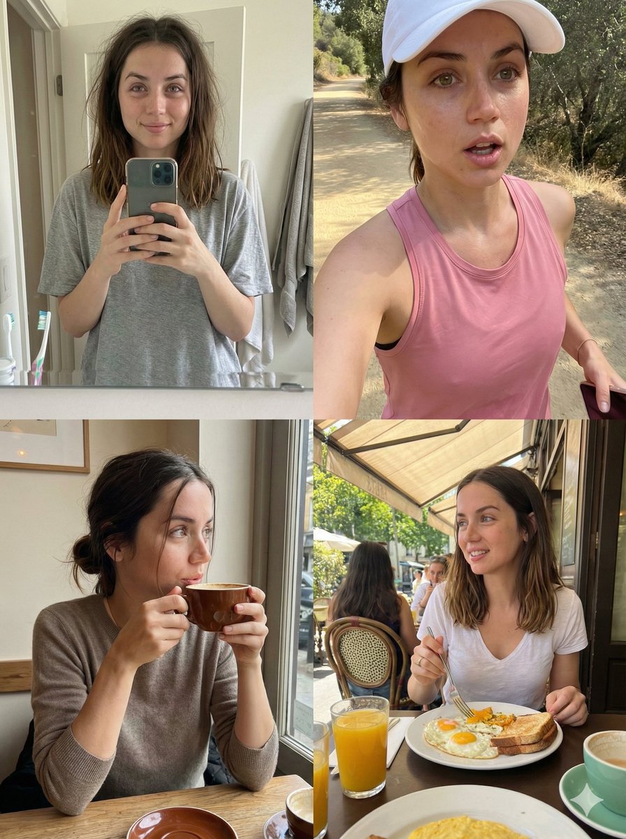Ana de Armas 4-Panel Grid Collage