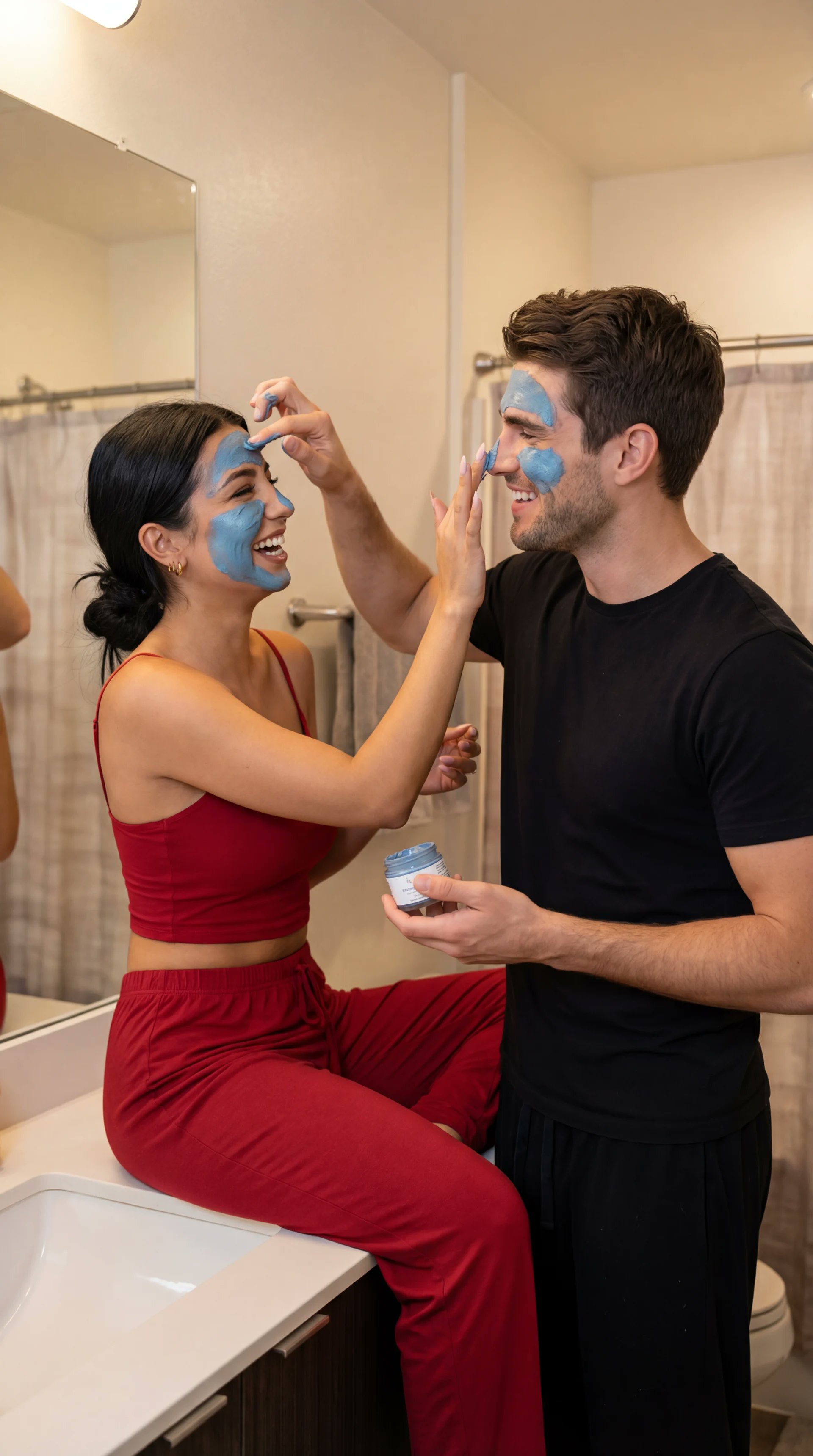 Intimate Home Bathroom Moment