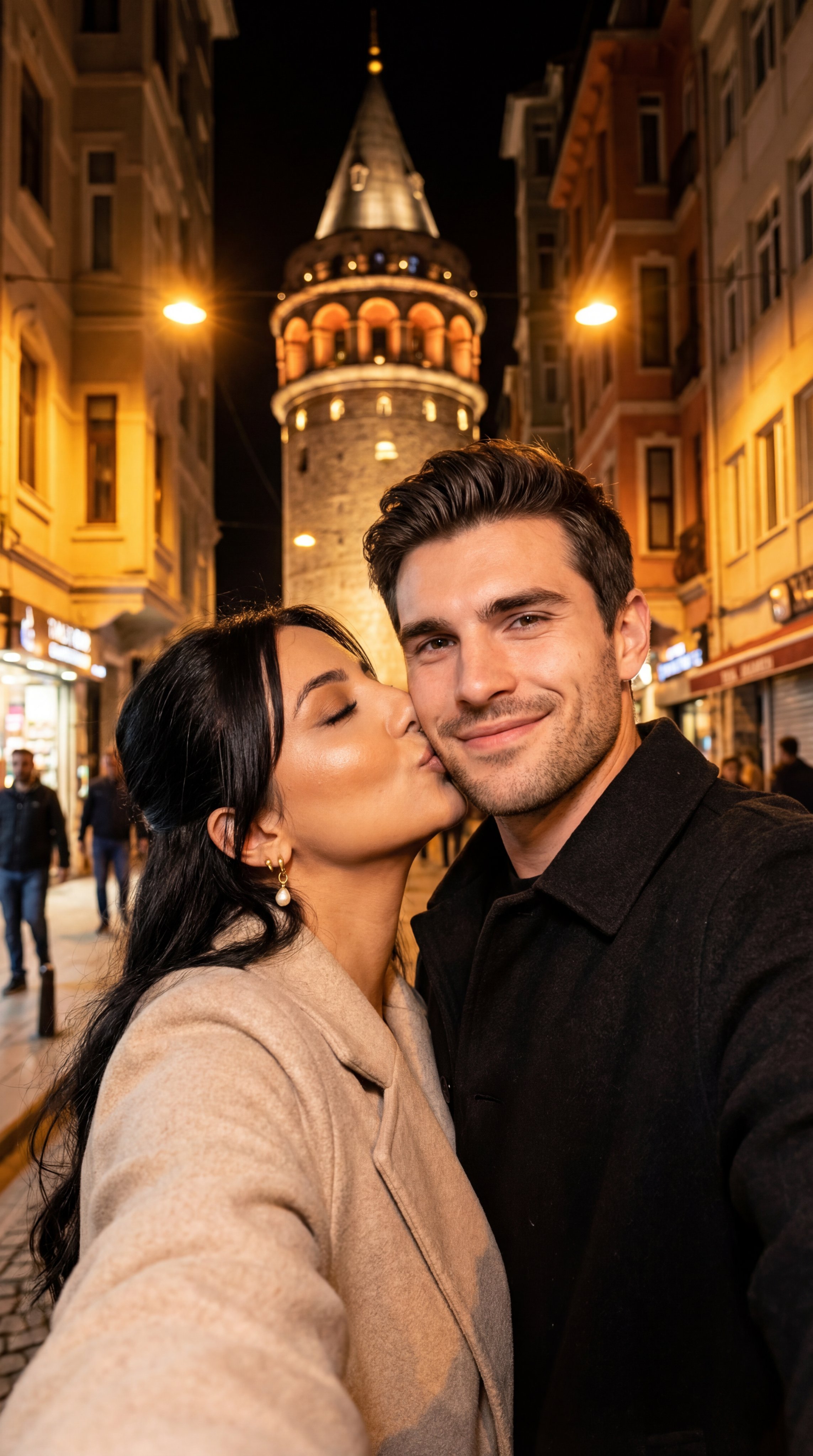 Galata Tower Night Selfie