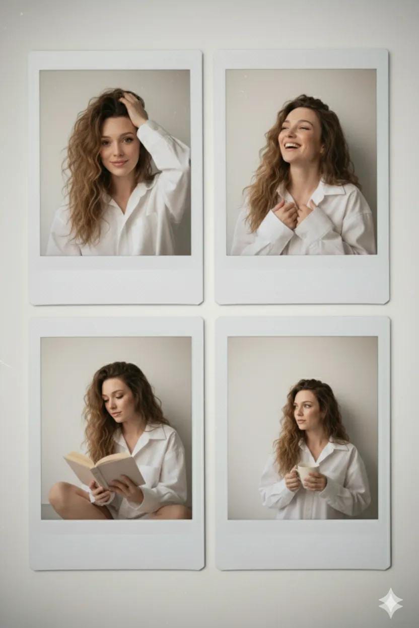 Vintage Polaroid-style Portrait Collage