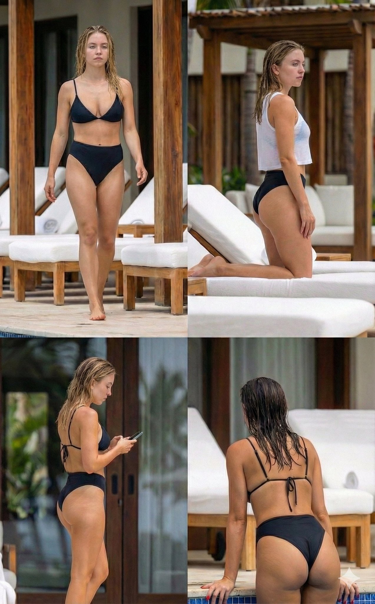 Sydney Sweeney and Ana de Armas Swimming at the Pool