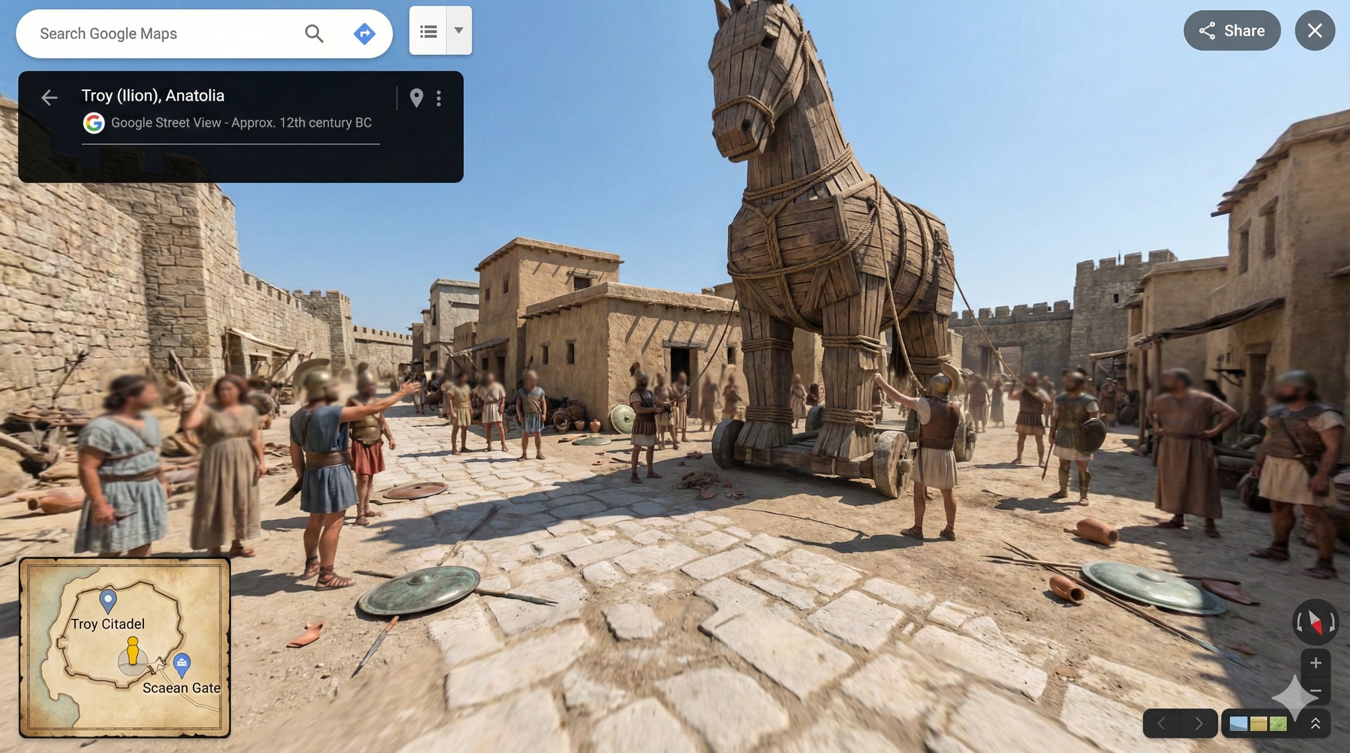 360° Panoramic Screenshot of Ancient City of Troy