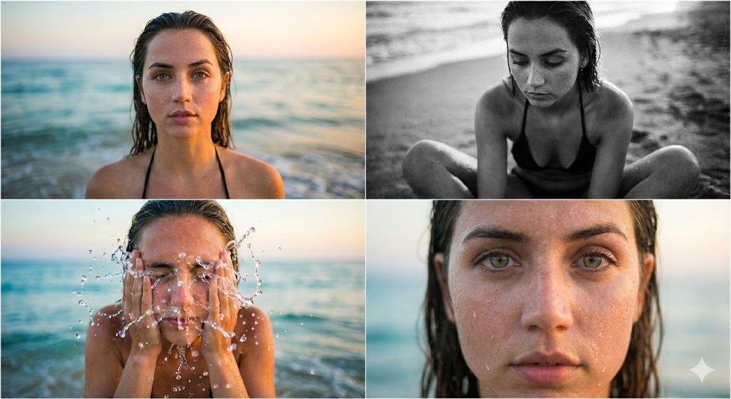 Gemini Nano Banana Pro - Ana de Armas Beach Portrait