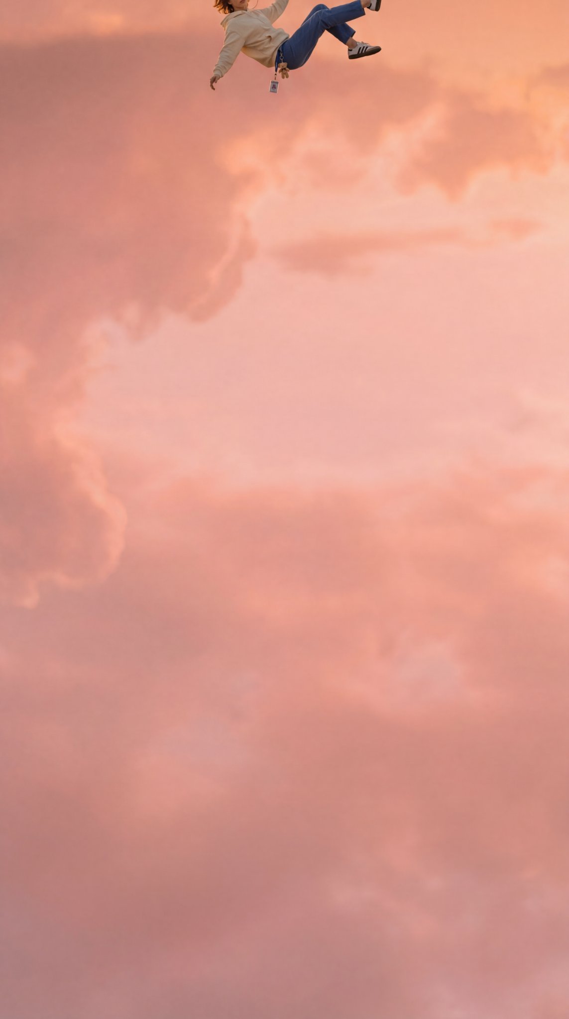 Woman in the Sky at Sunset