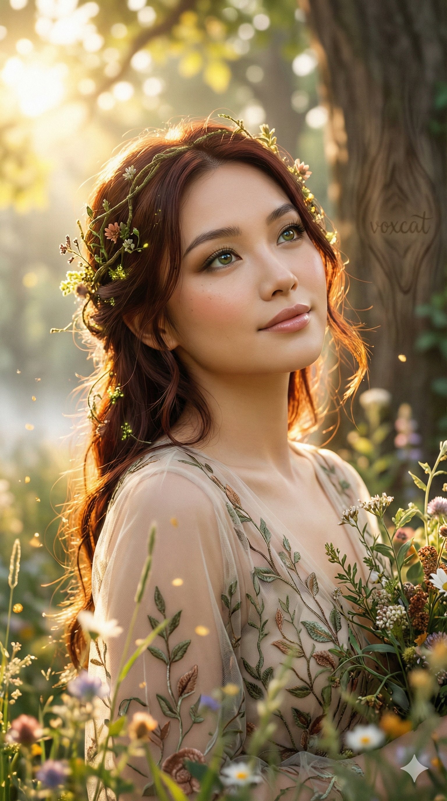 Warm-toned Fantasy Portrait Analysis, People, nanoBanana-Pro, Golden Hour Lighting, Shallow Depth of Field reference image, image 3 of 4