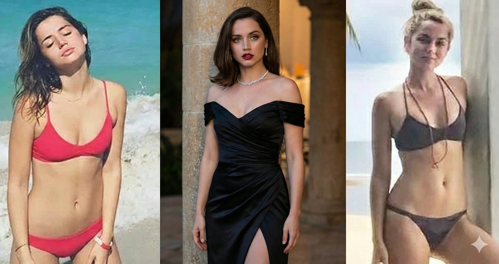 Ana de Armas: Casual Beachwear vs. Elegant Evening Wear