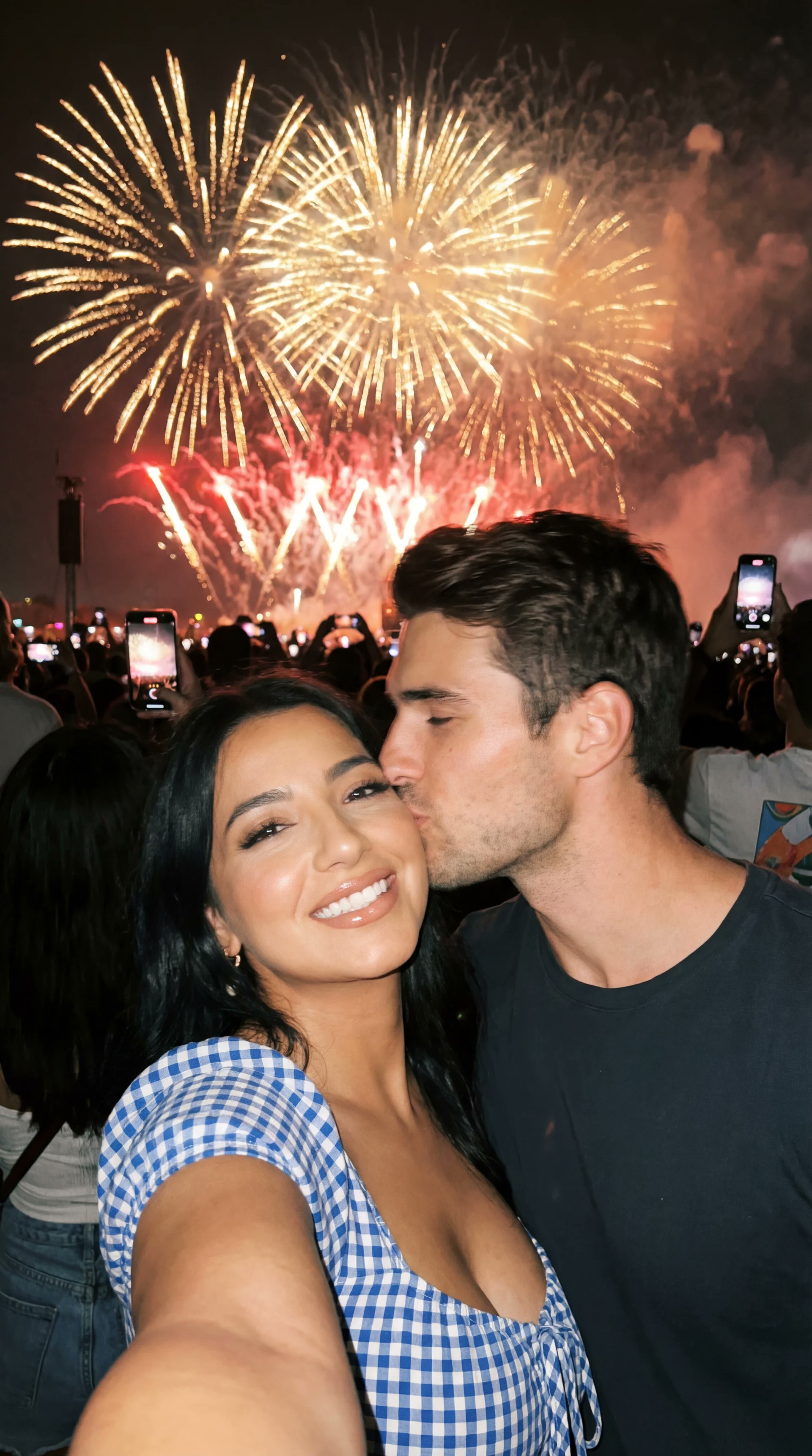 Candid Couple Selfie at a Night Festival