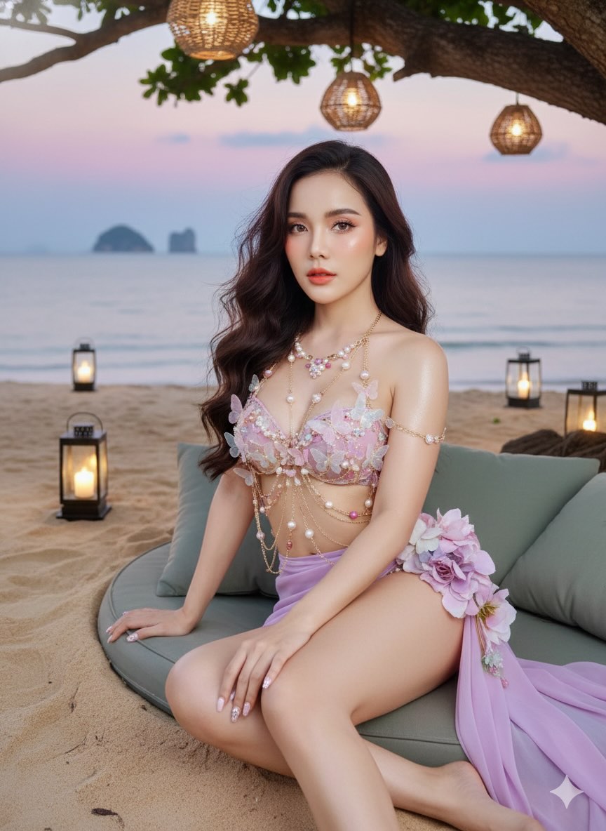 Elegant Beachside Relaxation Scene - Gemini Nano Banana 3.0