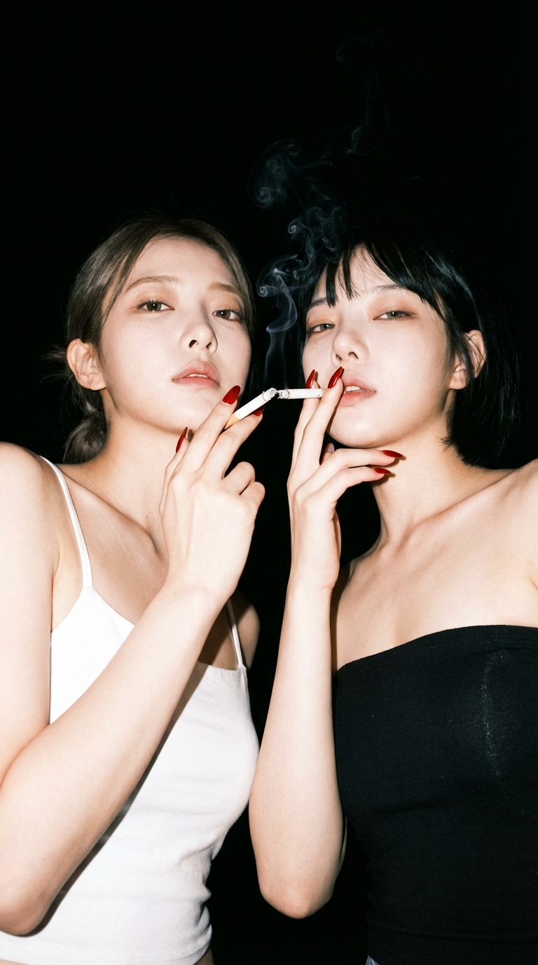 Black and White, Long and Short - Opposing Individuals Sharing a Single Breath