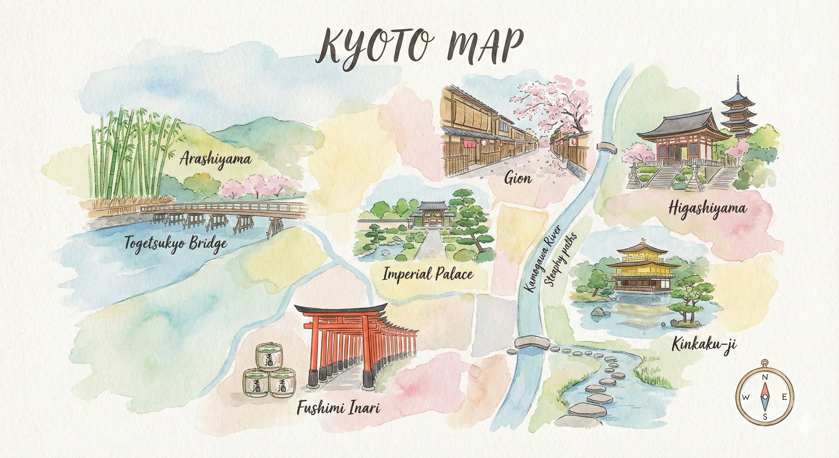 Nano Banana Pro 的水彩旅行地图插画