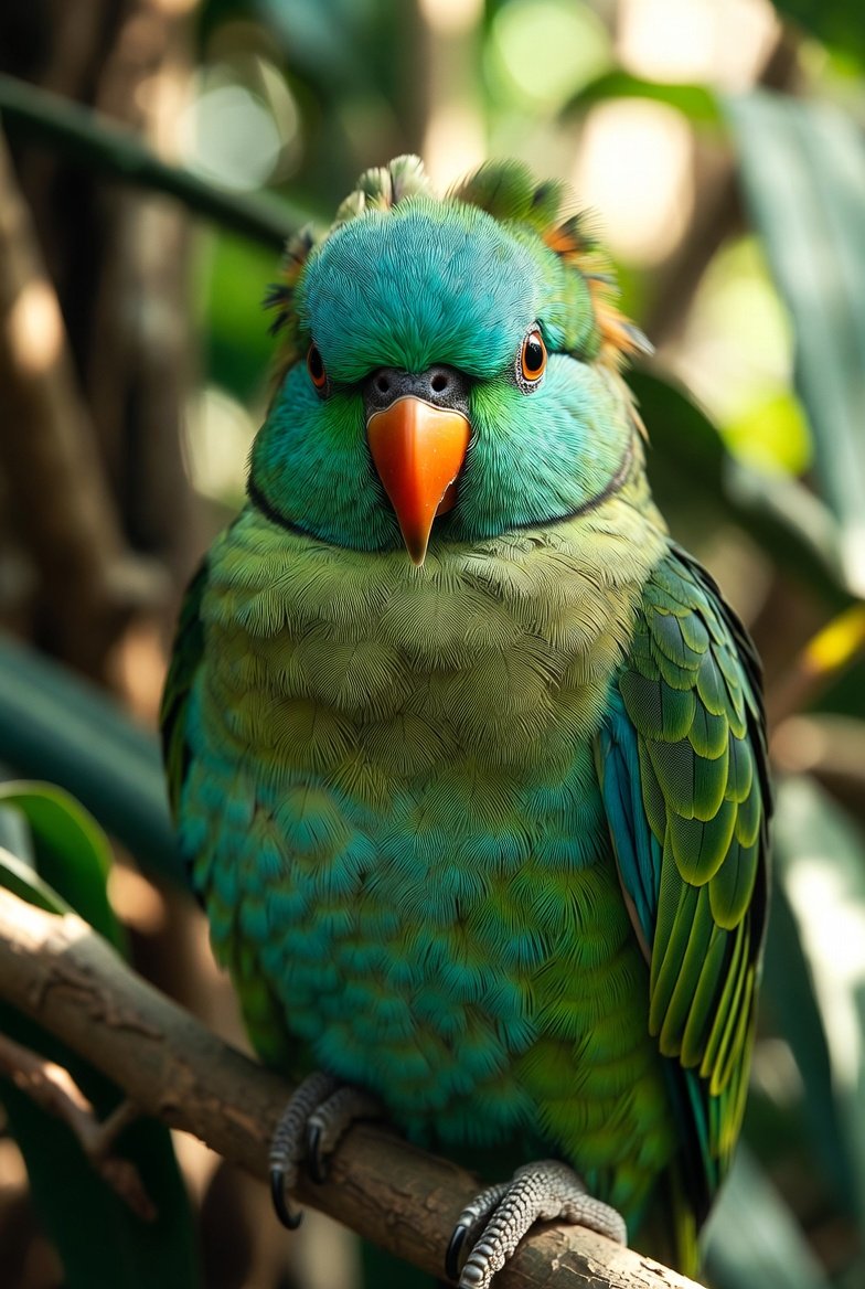 Cinematic Mood Parrot in Forest