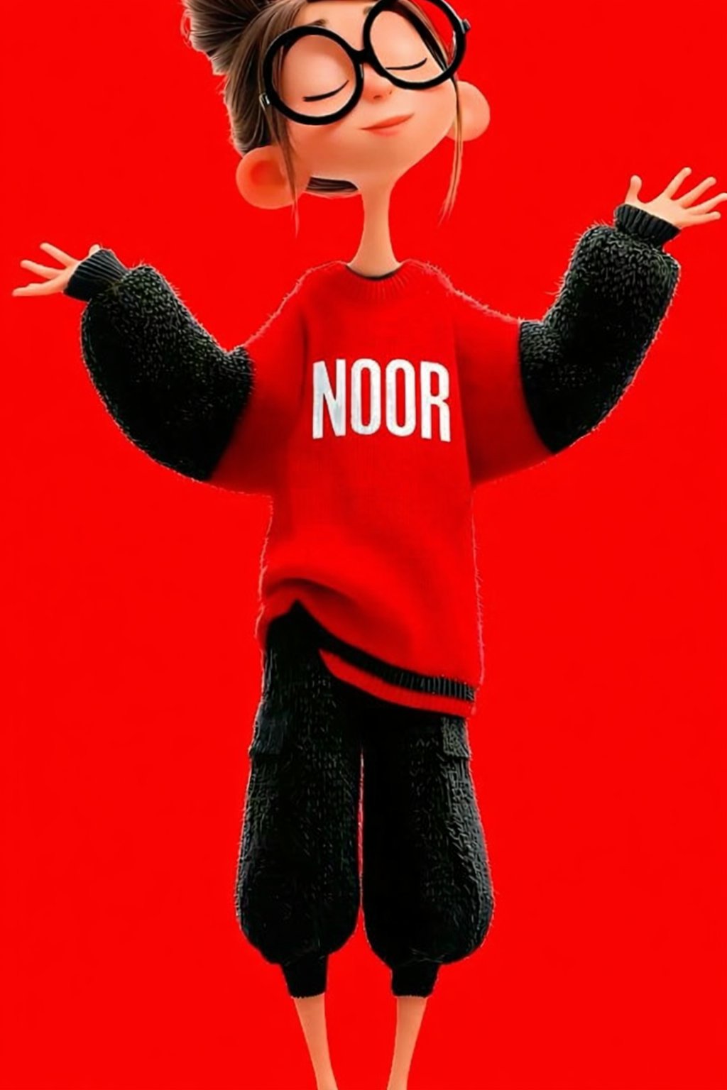 Confident 3D Cartoon Girl
