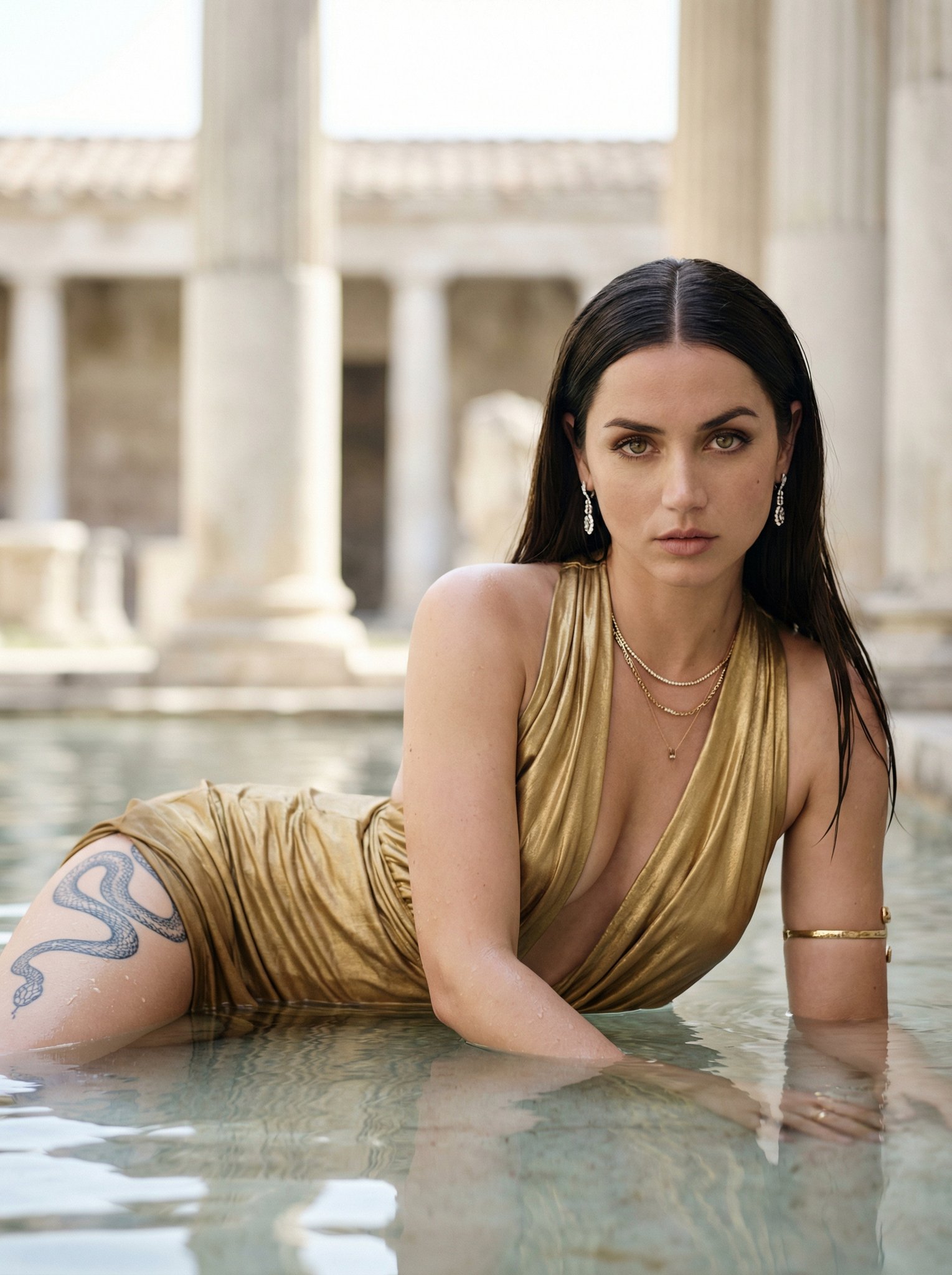 Ana de Armas Ancient Roman Baths Fashion Photography