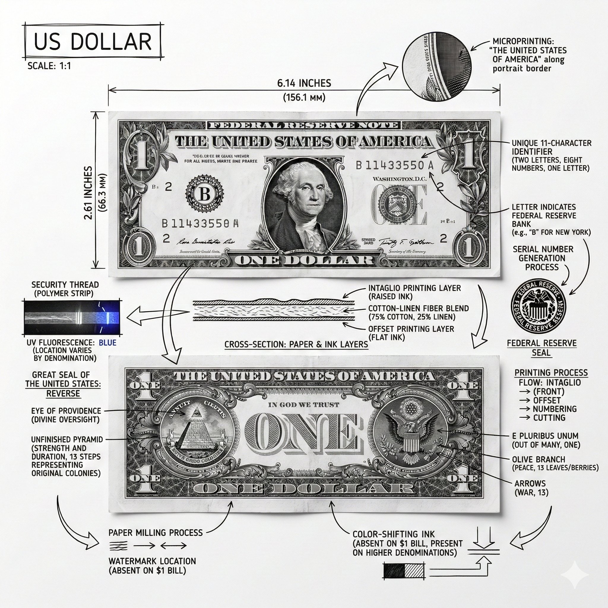 US Dollar Banknote Infographic
