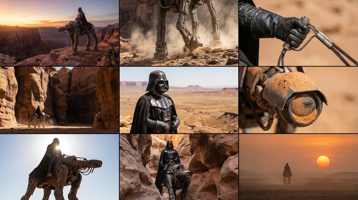 Darth Vader's Journey Through a Desert Canyon