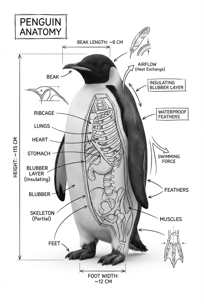 Penguin Anatomy Infographic
