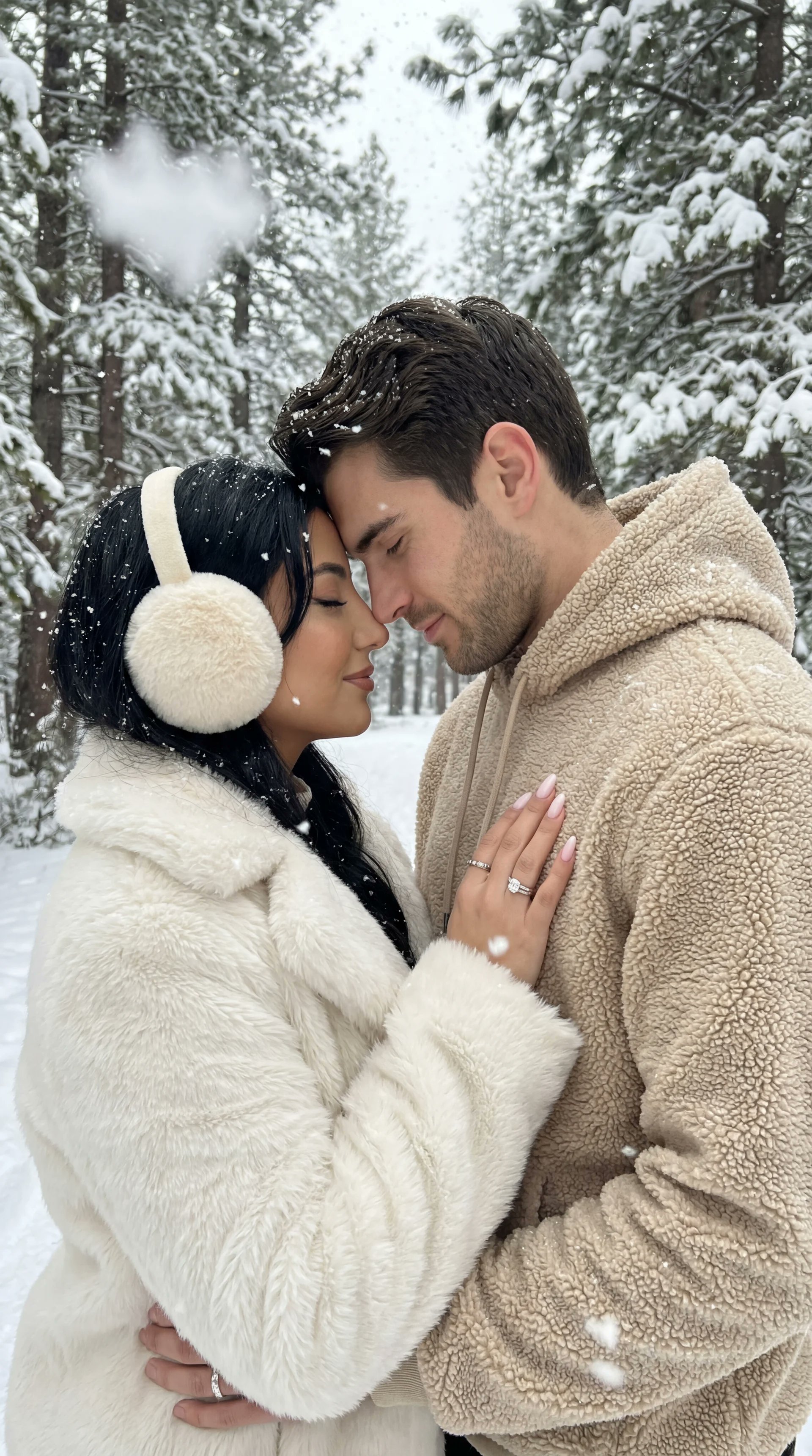 Snowy Forest Romance Portrait