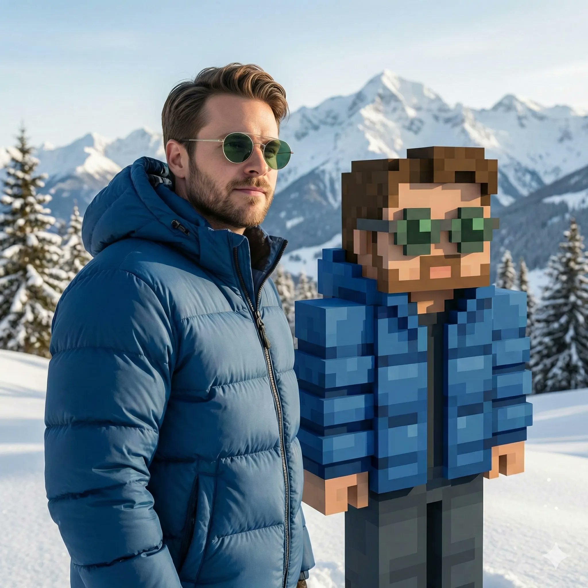 Gemini 3 Minecraft Style Photo Prompt