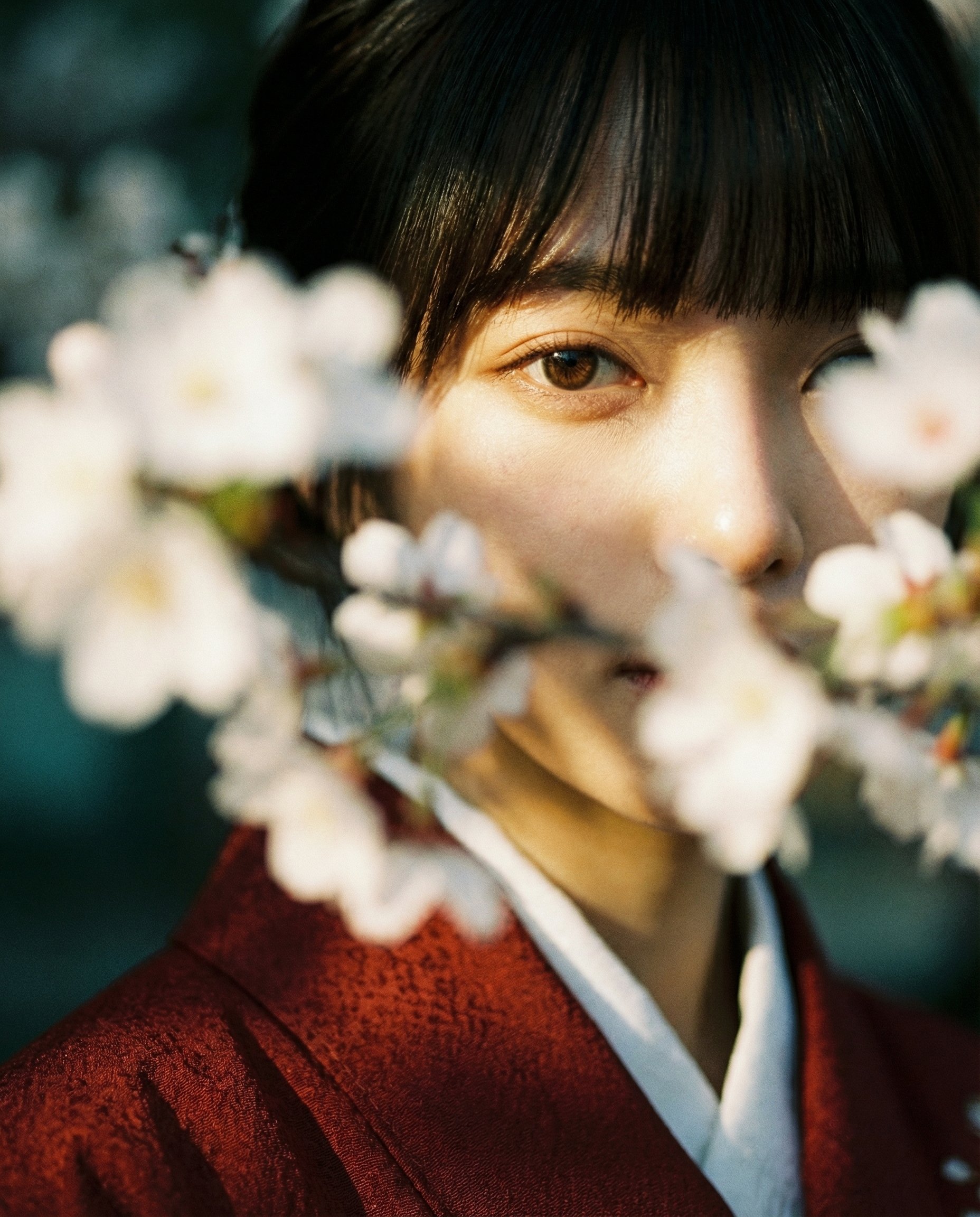 Silent Beauty in the隙間 of Blossoms