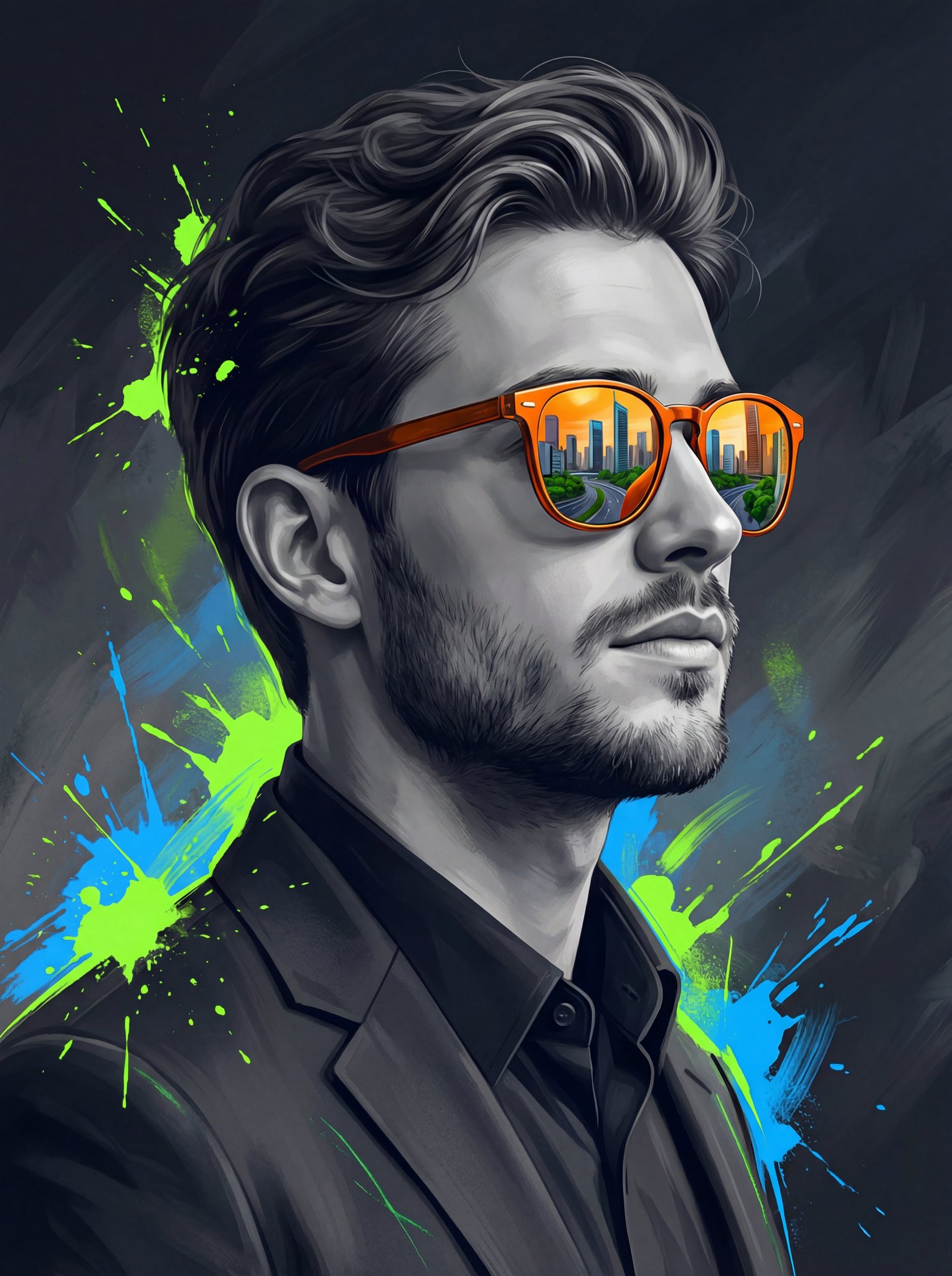 Modern Eastern European Man in a Cityscape